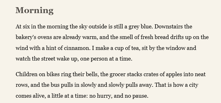 Typeleaf screenshot: Long-form reading