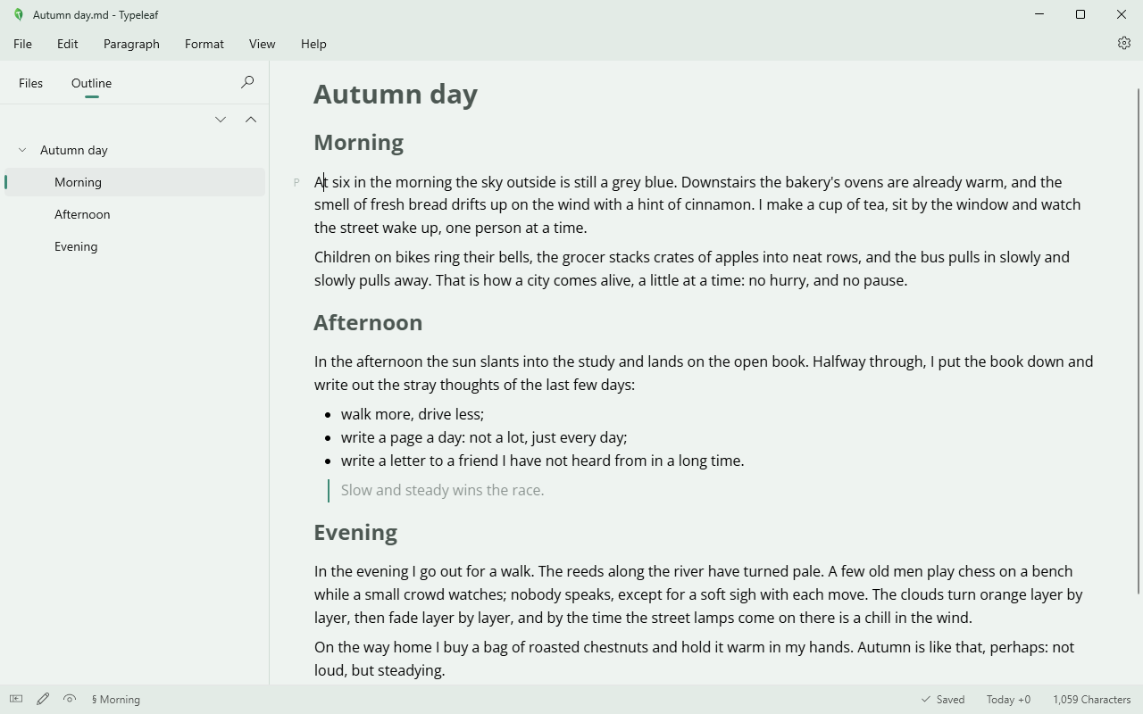 Typeleaf screenshot: Celadon
