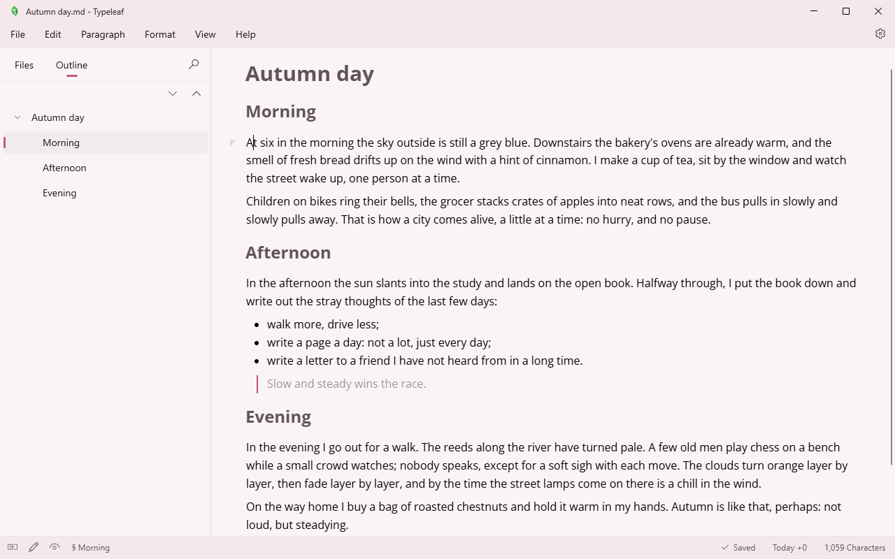 Typeleaf screenshot: Sakura
