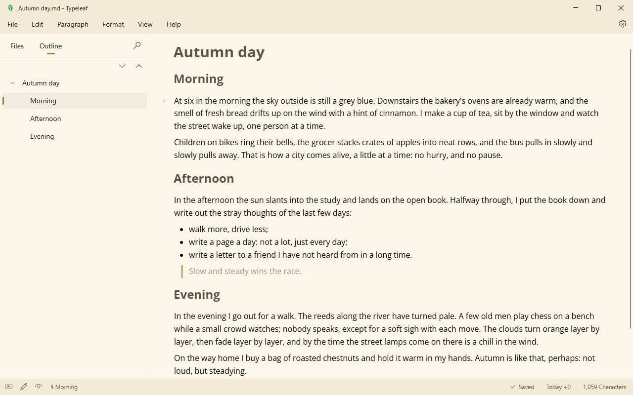 Typeleaf screenshot: Apricot