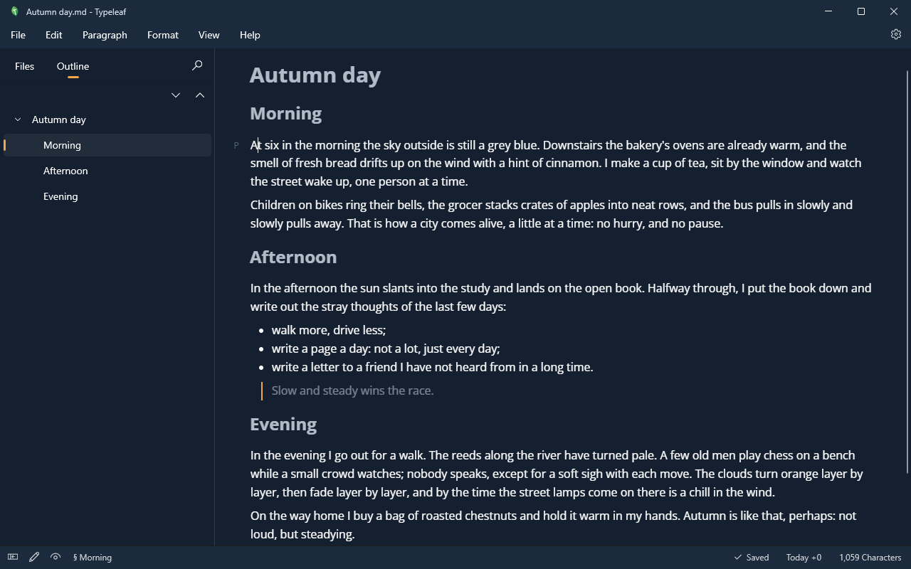Typeleaf screenshot: Night Voyage